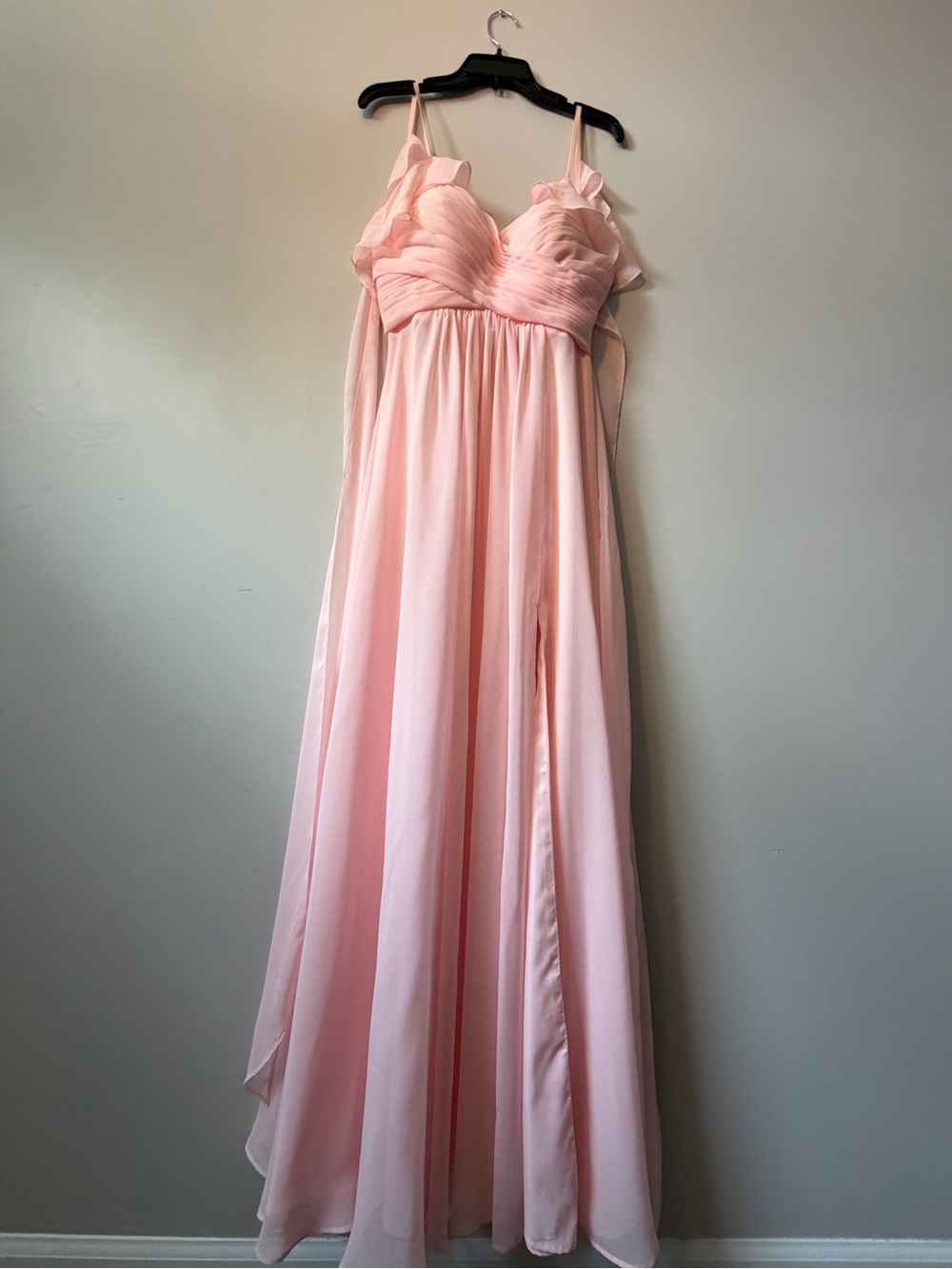 JJs House Light Pink Chiffon Backless Evening Gown bridesmaid dress